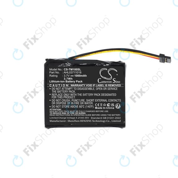 Bateria do TomTom GO 1000 Live, 1005, 2050, 1000mAh, Li-Ion, 3.7V, AHL03711018, HQ