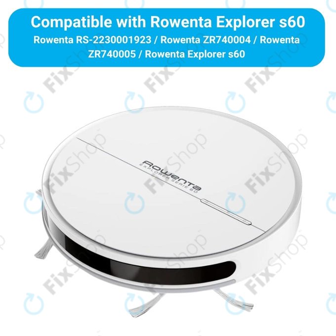 Zestaw części zamiennych do Rowenta Explorer s60 (1x Główna szczotka, 2x Filtr, 4x Szczotka boczna, 2x Ściereczka mopująca)