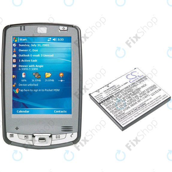 Bateria do HP Compaq iPAQ rx3000, rx3115, rx3700, hx2110, hx2790, 1400mAh, Li-Ion, 3.7V, HSTNH-M03B-SS, HQ