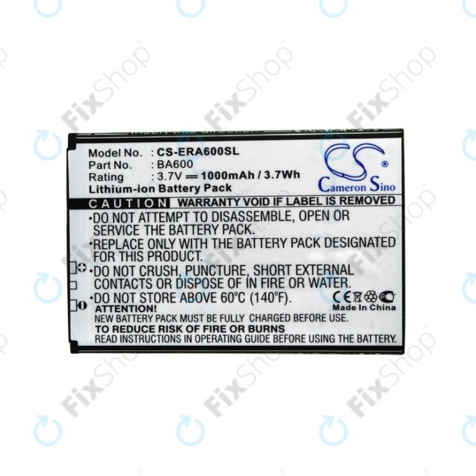 Bateria do Sony Ericsson Kumquat, ST25, ST25i, Xperia U, 1000mAh, Li-Ion, 3.7V, BA600, HQ