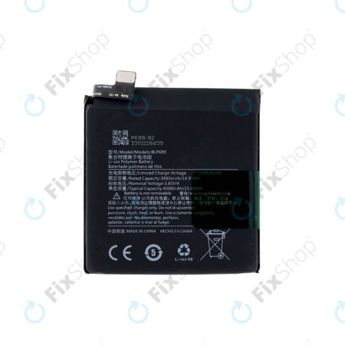 Bateria do OnePlus 7 Pro, BLP699, 4000mAh