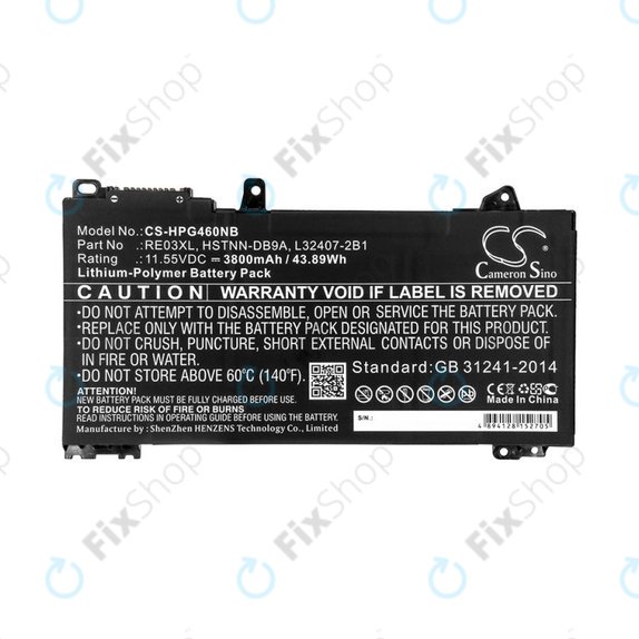Bateria do HP ProBook 455, 450, 445, 440, 430 G6, 3800mAh, Li-Pol, 11.55V, RE03XL, HQ