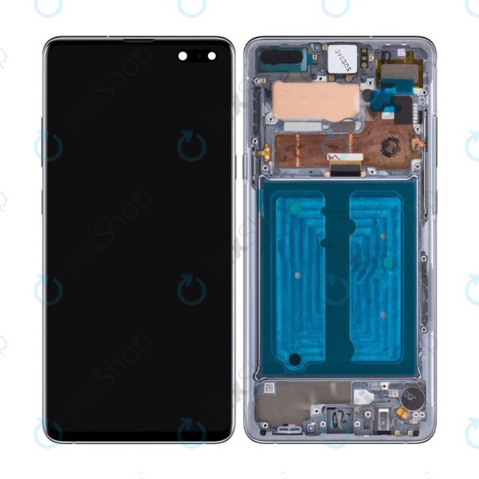 Wyświetlacz OLED do Samsung S10 5G G977B, Ekran dotykowy z ramką, Czarny, Black