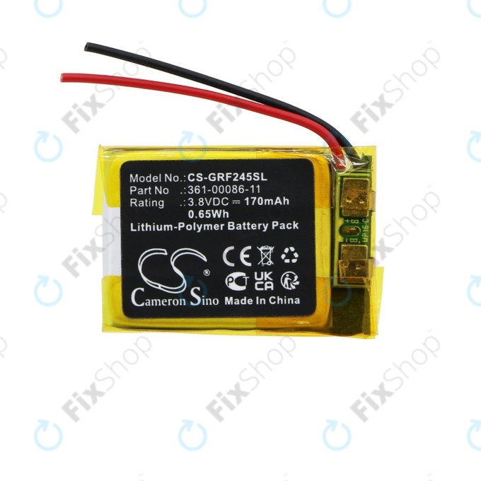 Bateria do Garmin Forerunner 245, Forerunner 245 Music, 170mAh, Li-Pol, 3.8V, 361-00086-11, HQ