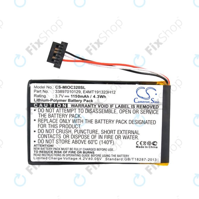 Bateria do Mitac Mio C320, C520, C520t, C720, C810, BP-LX1320/11-B0001 SN, Li-Polymer, 3.7V, 1150mAh, HQ