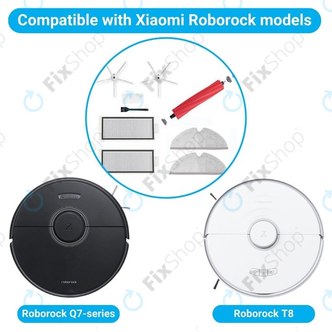 Zestaw standardowy do Xiaomi Roborock Q7, Q7+, Q7 Max, Q7 Max+, T8, Biały, White