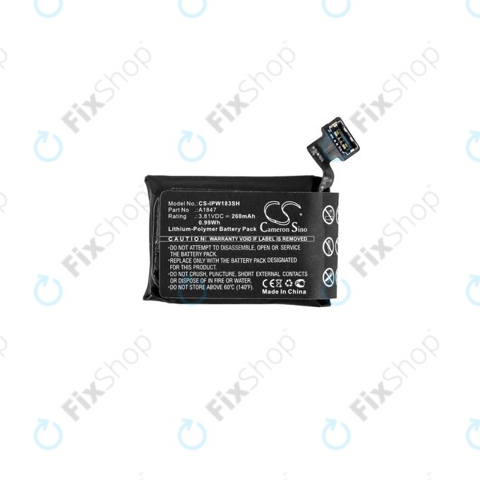 Bateria dla Apple Watch 3 38 mm, 260mAh, GPS Version, Li-Pol, 3.81 V, A1847, HQ