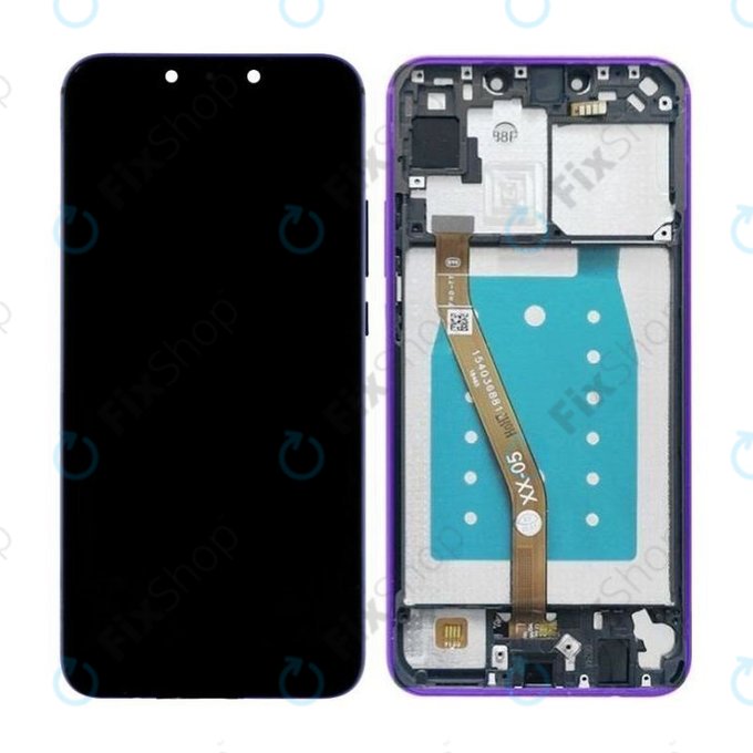 Wyświetlacz do Huawei P Smart Plus (Nova 3i), Ekran dotykowy z ramką, Iris Purple, TFT
