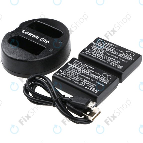 2 μπαταρίες με φορτιστή γιαNikon Coolpix P7000, P7700, D3100, D3200, D5100, 1030mAh, Li-Ion, 7.4V, EN-EL14, HQ