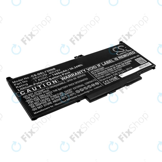 Bateria do Dell Latitude 13 7300, 14 7400, 7400mAh, Li-Pol, 7.6V, 05VC2M, HQ