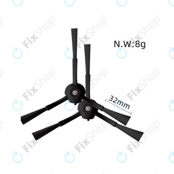 Zestaw części zamiennych do Xiaomi Roborock S8, S8+, S8 Pro Ultra (1 para szczotek głównych, 2x Filtr, 2x Szczotka boczna – czarna)