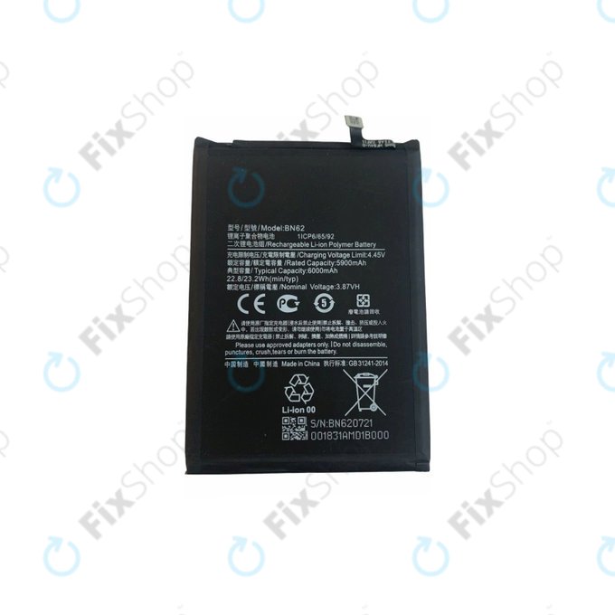 Bateria do Xiaomi Redmi 9T, BN62, 6000mAh