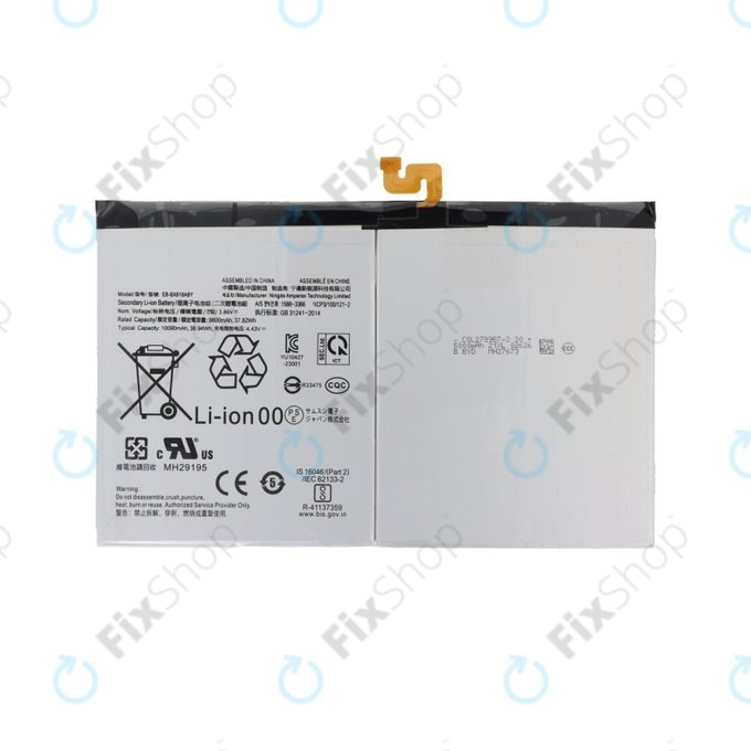 Bateria do Samsung Tab S9 FE+ X610, X616B, S9+ X810, X816B, EB-BX818ABY, 10090mAh