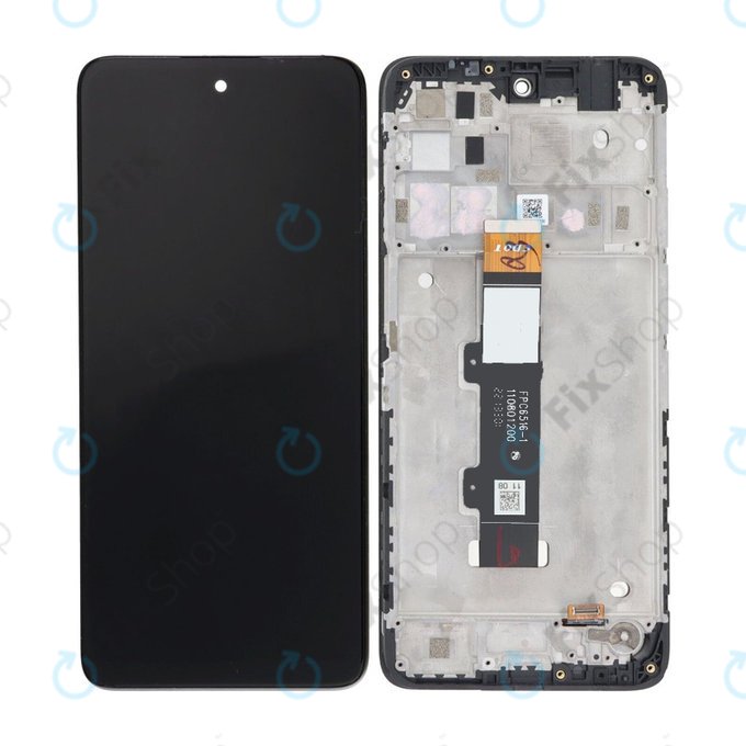 Wyświetlacz do Motorola Moto E32s, Ekran dotykowy z ramką, Slate Grey, TFT