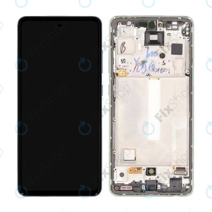 Wyświetlacz do Samsung A52s 5G A528B, Ekran dotykowy z ramką, GH82-26861E, GH82-26863E, GH82-26910E, GH82-26909E, Awesome Mint, Genuine Service Pack