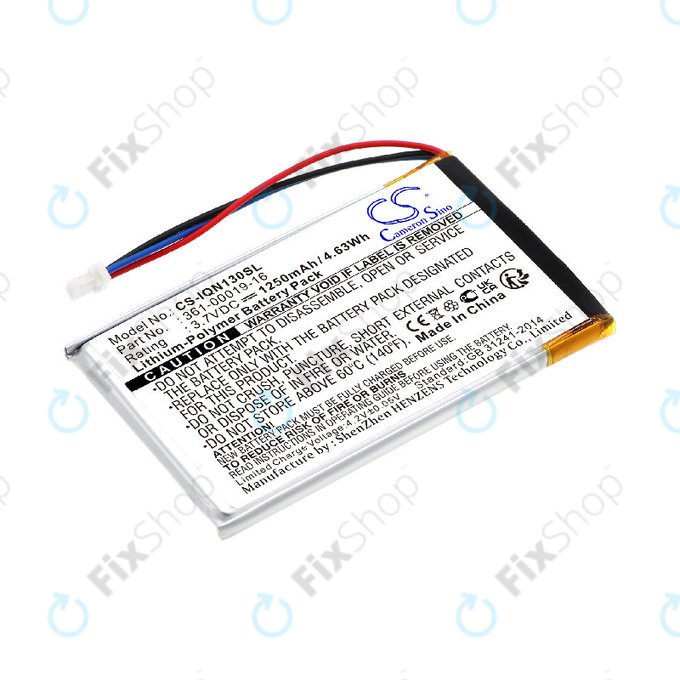 Bateria do Garmin Nüvi 1300, 1350, 1370, 1390, 1490, 1250mAh, Li-Pol, 3.7V, 361-00019-16, HQ
