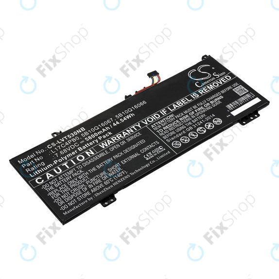 Bateria do Lenovo Air 14, Flex 6, Ideapad 530, Yoga 530, 5800mAh, Li-Pol, 7.68V, L17C4PB0, HQ