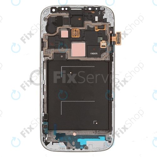 Wyświetlacz OLED do Samsung S4 i9505, Ekran dotykowy z ramką, White Frost