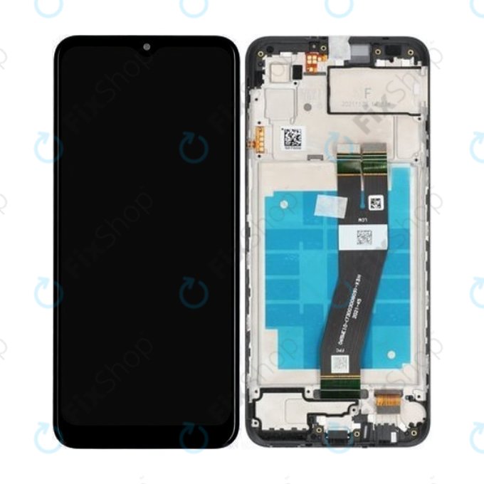 Wyświetlacz do Samsung A03 A035G, Ekran dotykowy z ramką, GH81-21626A, Czarny, Black, Genuine Service Pack