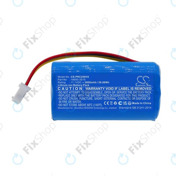 Bateria do CleanMate S460, Pure Clean PUCRC25, 2600mAh, Li-Ion, 11.1V, 18650-3S15, HQ