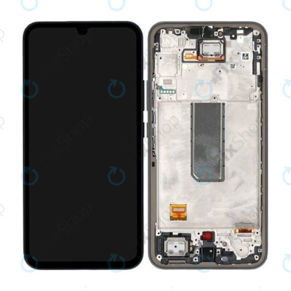 Wyświetlacz do Samsung A34 5G A346B, Ekran dotykowy z ramką, Czarny, Black, GH82-31200A, GH82-31201A, Genuine Service Pack