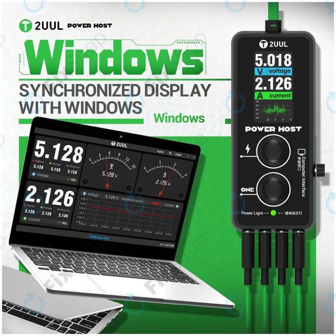 Cyfrowy tester napięcia i prądu USB-C (Power Host), 2UUL PW15