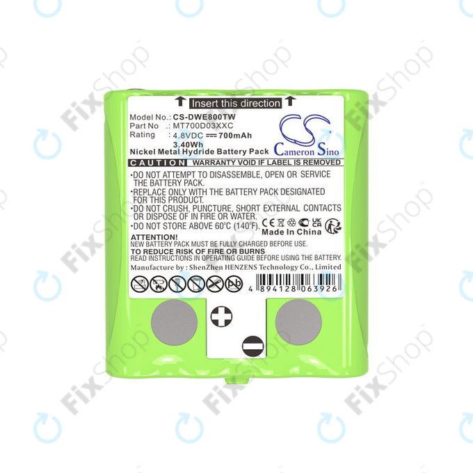 Bateria do Detewe Outdoor Pmr a Simvalley, 700mAh, Ni-MH, 4.8V, MT700D03XXC, HQ