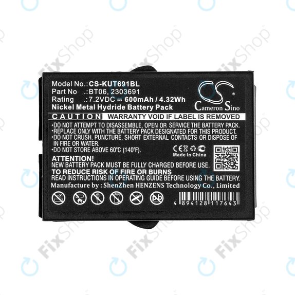 Bateria do Ikusi TM60, 61, 62, 600mAh, Ni-MH, 7.2V, BT06, HQ