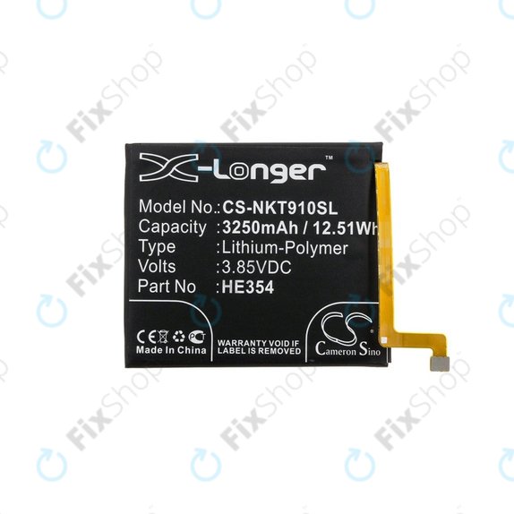 Bateria dla Nokia 9 PureView, 3250mAh, Li-Pol, 3.85 V, HE354, HQ