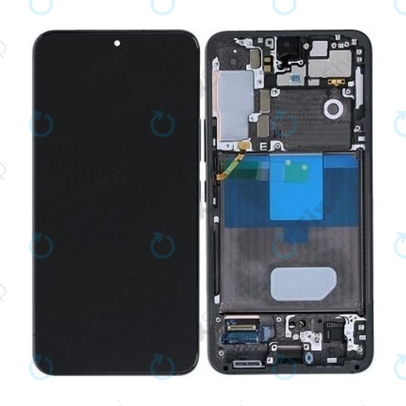 Wyświetlacz OLED do Samsung S22 S901B, Ekran dotykowy z ramką, Phantom Black