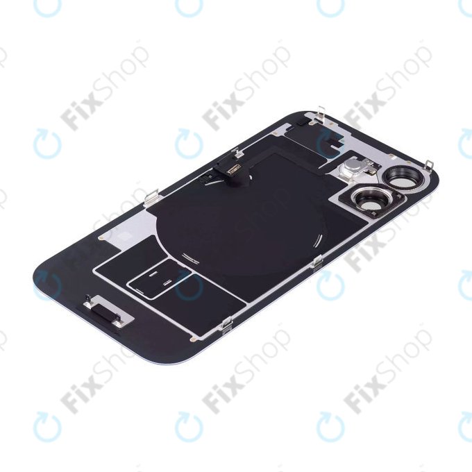 Tylne szkło obudowy z obiektywem aparatu, metalową płytką i magnesami Magsafe do iPhone 16 Plus, Ultramarine