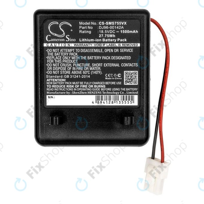 Bateria do Samsung SS7550, SS7555, SSR200, DJ96-00142A, Li-Ion, 18,5V 1500mAh, HQ