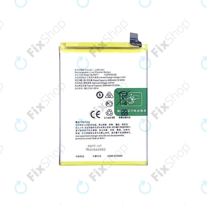 Bateria do Realme 8i, C31, C35, BLP877, 5000mAh