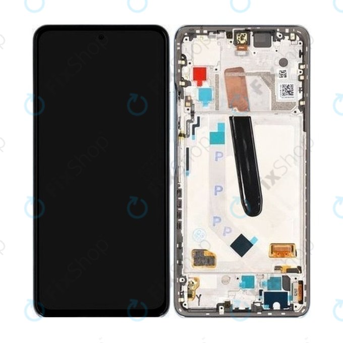 Wyświetlacz do Xiaomi Poco F3, Ekran dotykowy z ramką, 560004K11A00, Niebieski, Blue, Genuine Service Pack
