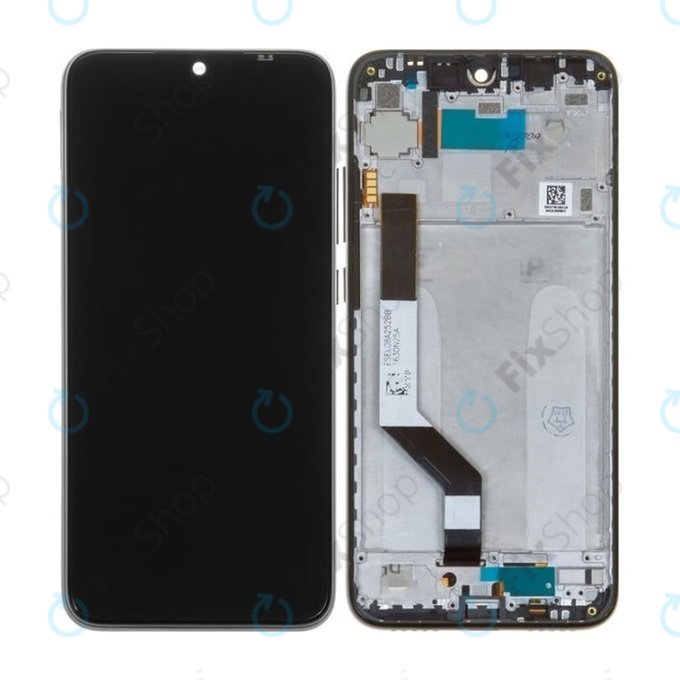 Wyświetlacz do Xiaomi Redmi Note 7, Ekran dotykowy z ramką, 5606100920C7, 560610100033, 560610125033, Space Black, Genuine Service Pack