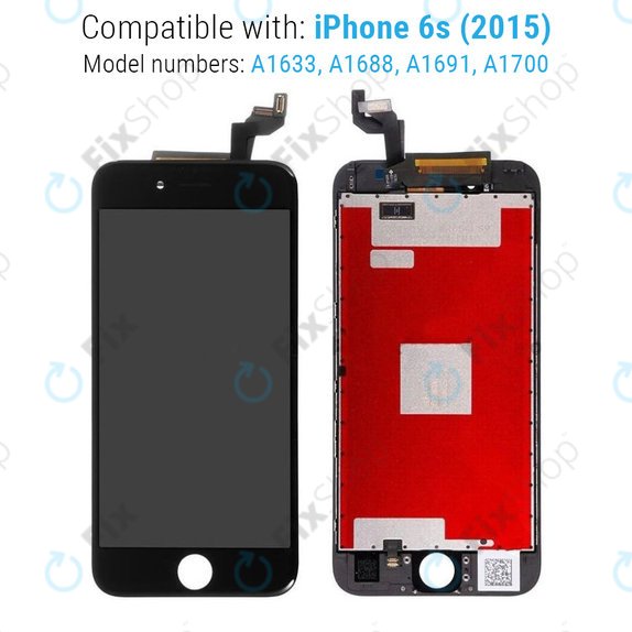 Wyświetlacz dla iPhone 6S, Black, Ekran dotykowy z ramką