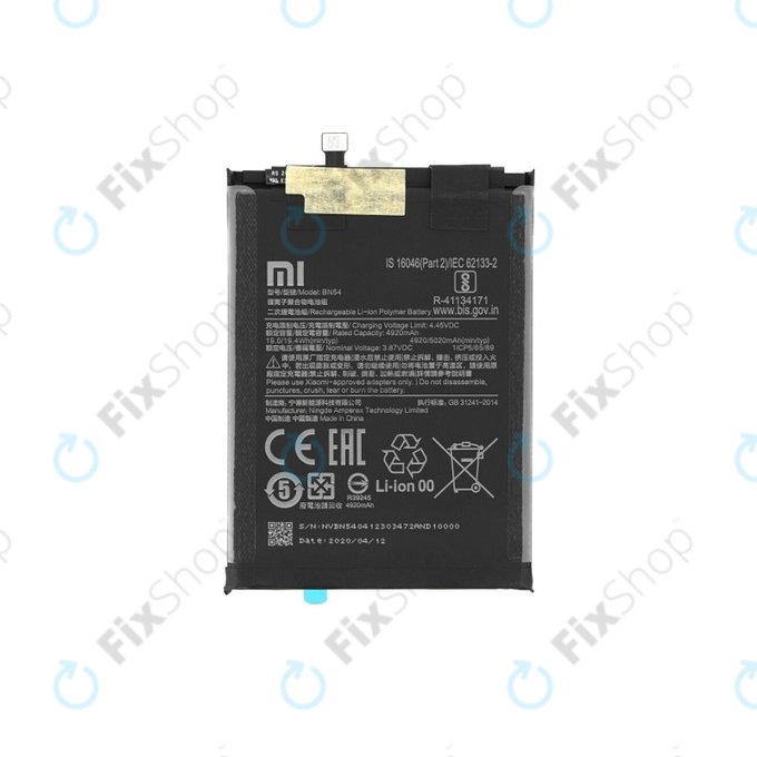Bateria do Xiaomi Redmi 9, Note 9, BN54, 5020mAh, 460200001J1G, 460200003P1G, Genuine Service Pack