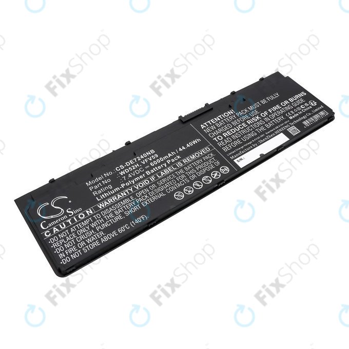 Bateria do Dell Latitude E7240, 7250, 12, 6000mAh, Li-Pol, 7.4V, VFV59, HQ