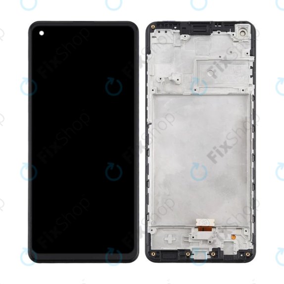 Wyświetlacz do Samsung A21s A217F, Ekran dotykowy z ramką, Czarny, Black, TFT