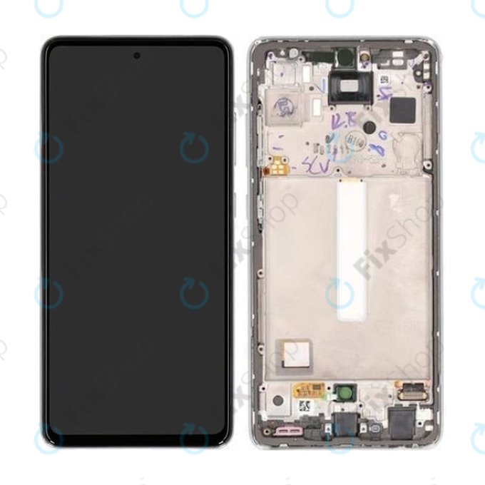 Wyświetlacz do Samsung A52s 5G A528B, Ekran dotykowy z ramką, GH82-26861D, GH82-26863D, GH82-26910D, GH82-26909D, Awesome White, Genuine Service Pack