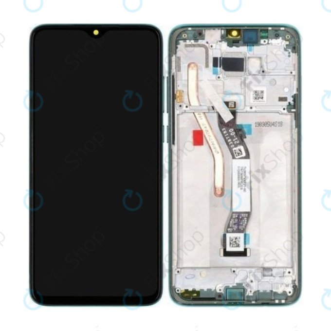 Wyświetlacz do Xiaomi Redmi Note 8 Pro, Ekran dotykowy z ramką, 56000400G700, 56000C00G700, Forest Green, Genuine Service Pack