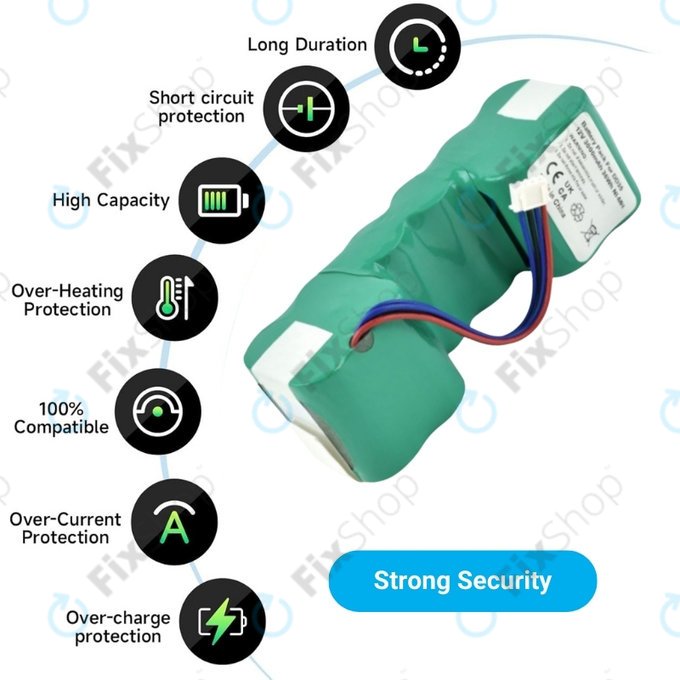 Bateria do Ecovacs Sweeper DD35, DM88, DM88, Ni-MH, 12,0V 3000mAh