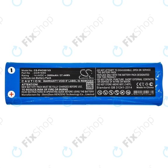 Bateria do Philips SmartPro Active FC8810, FC8820, FC8830, 4ICR19/65, Li-Ion, 14,4V 2600mAh, HQ