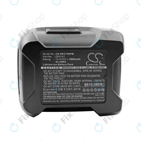 Bateria do Dewalt DC528, DC612, DC728, DC830, Wurth BS 14-A, 3000mAh, Li-Ion, 14.4V, DE9141, HQ