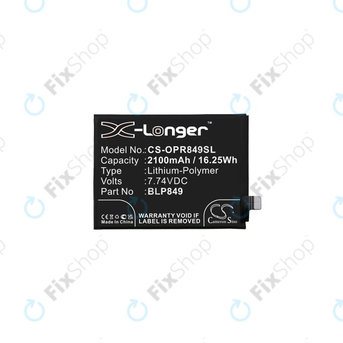 Bateria do Realme GT 5G RMX2202, GT Neo RMX3031, BLP849, 2100mAh, HQ