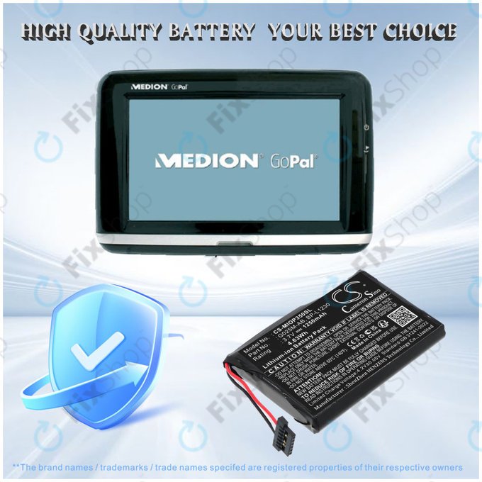 Bateria do Mitac Mio P350, P550, 1250mAh, Li-Ion, 3.7V, BL-LP1230, HQ