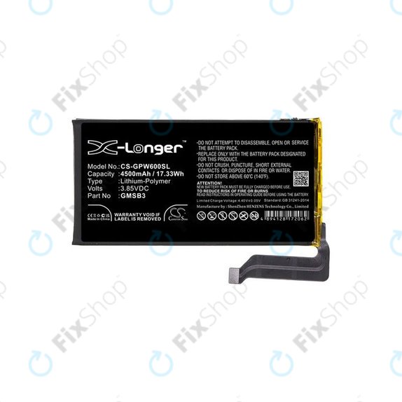 Bateria do Google Pixel 6, GMSB3, 4500mAh, HQ