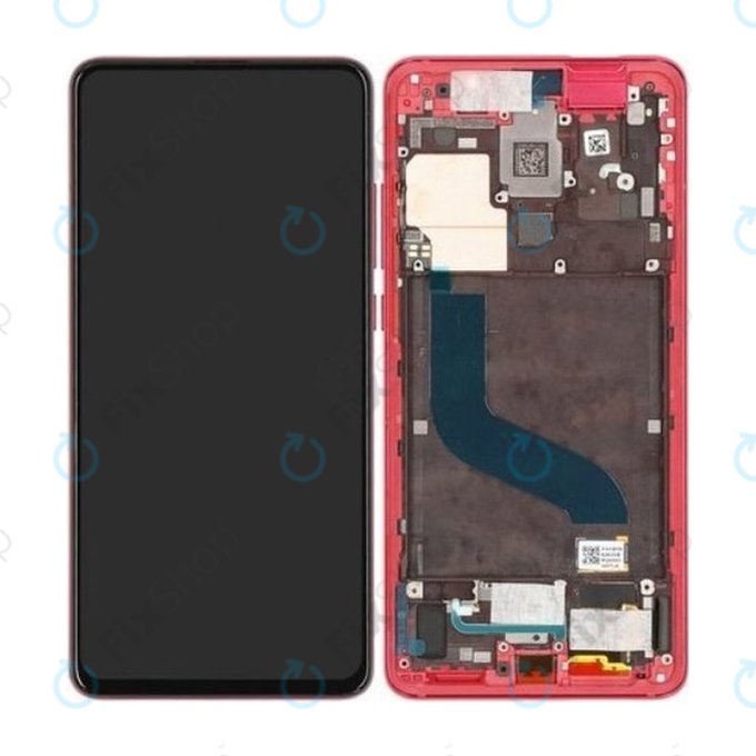 Wyświetlacz do Xiaomi Mi 9T, Mi 9T Pro, Ekran dotykowy z ramką, 560910014033, 560910013033, Red Flame, Genuine Service Pack
