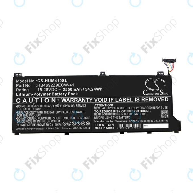 Bateria do Honor MagicBook 14, Huawei MateBook D14, MediaPad D14, MagicBook 14, 3550mAh, Li-Pol, 15.28V, HB4692Z9ECW-41, HQ