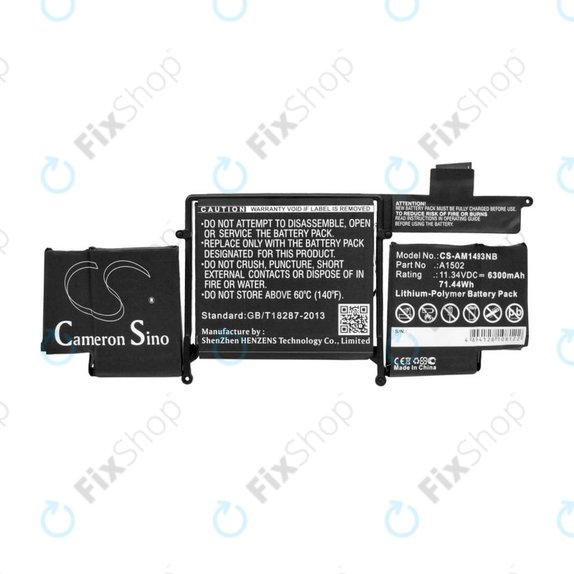 Bateria do MacBook Pro 13" A1502 (Late 2013 - Mid 2014), 6300mAh, HQ